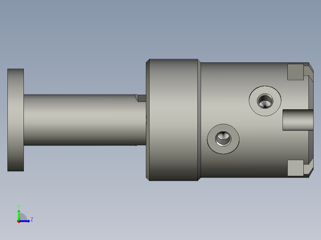 圆柱体三爪气缸装配1210左视图