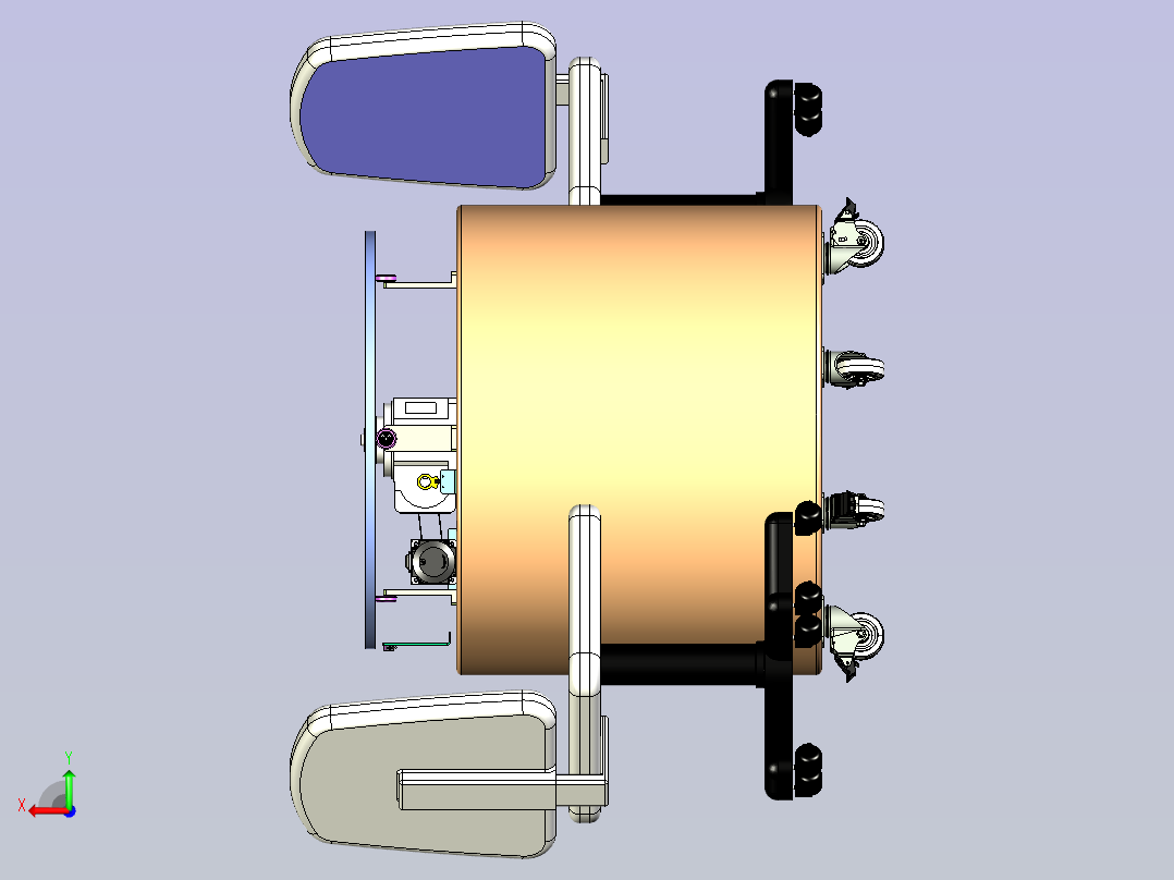 工业自动转动圆盘后视图