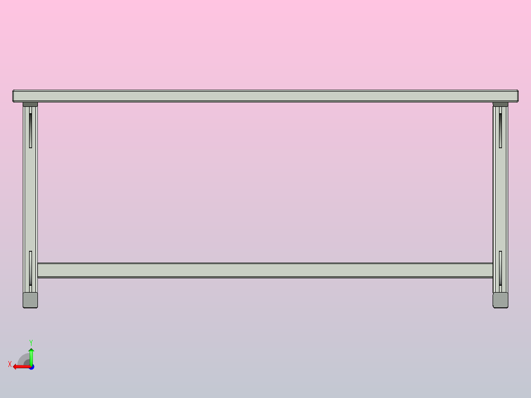 重型钢桌后视图