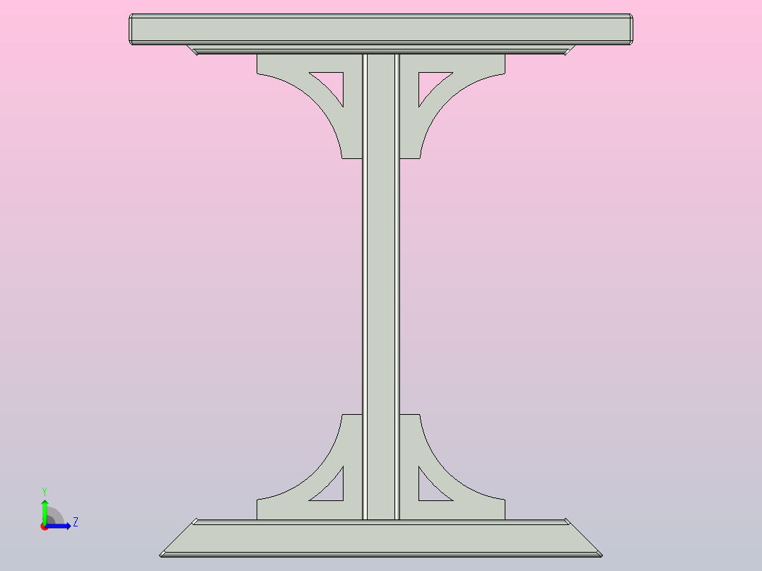 重型钢桌左视图