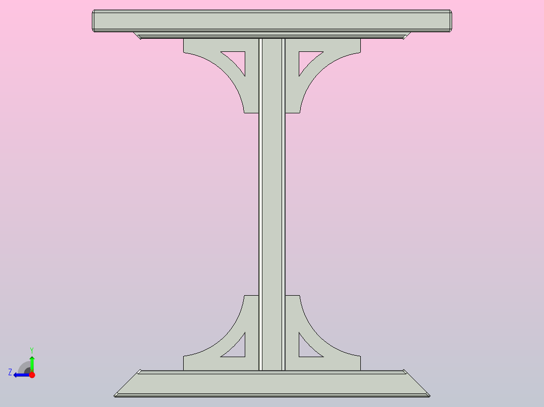 重型钢桌右视图