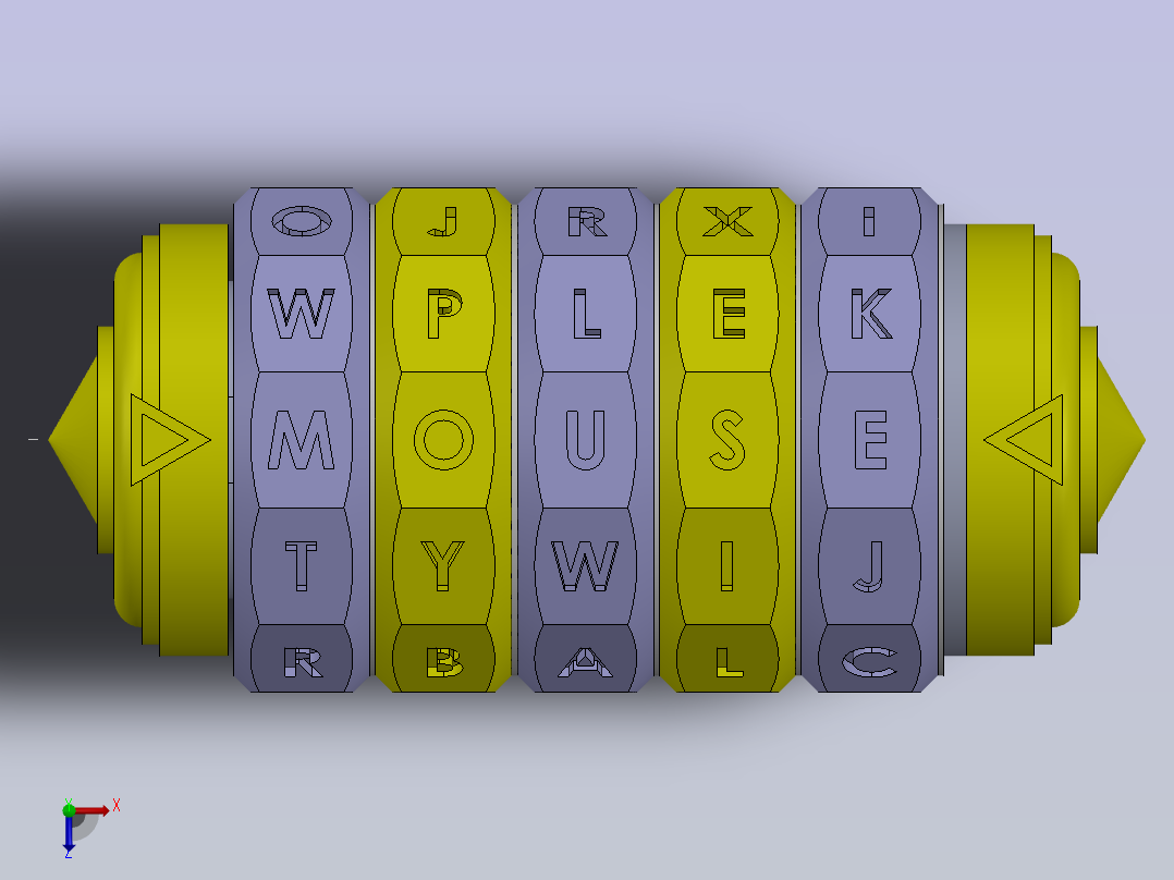 Cryptex达芬奇密码桶俯视图