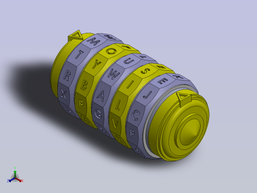 Cryptex达芬奇密码桶正等轴测缩略图