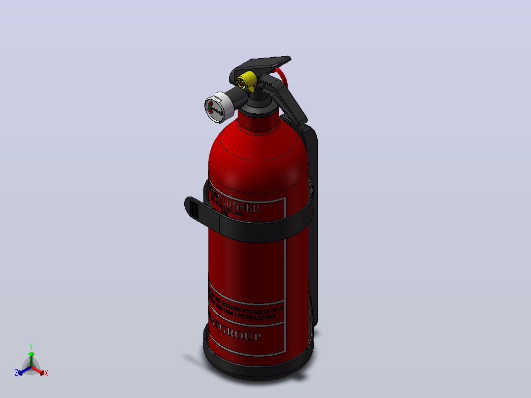 灭火器（1kg）设计模型主视图