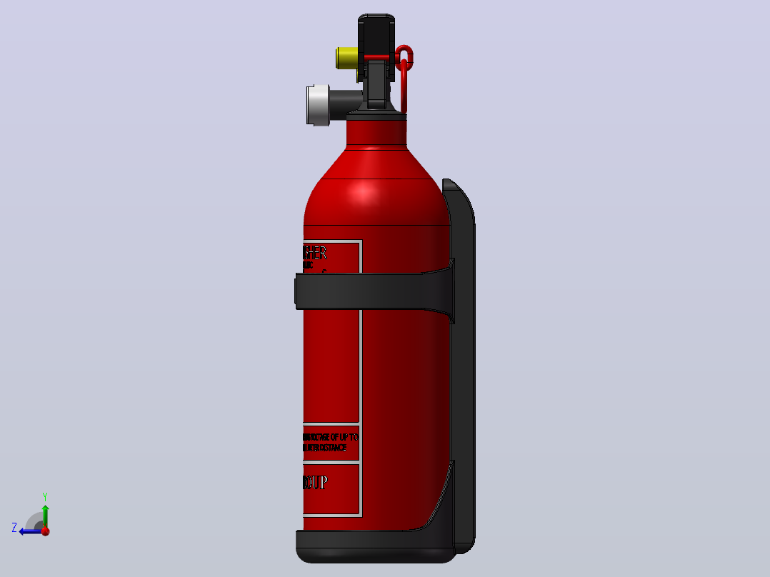 灭火器（1kg）设计模型右视图