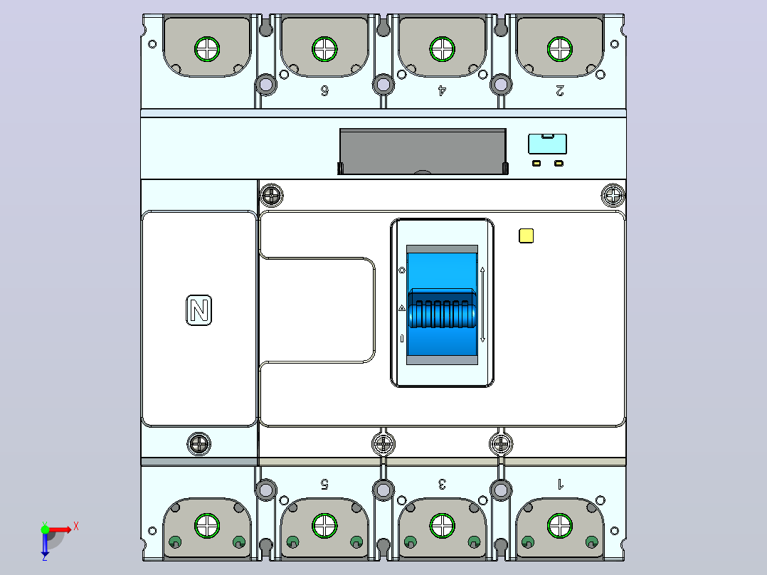NM5S-800 4P塑料外壳式断路器三维模型202404俯视图