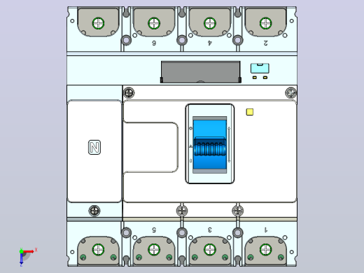 NM5S-800 4P塑料外壳式断路器三维模型202404俯视缩略图