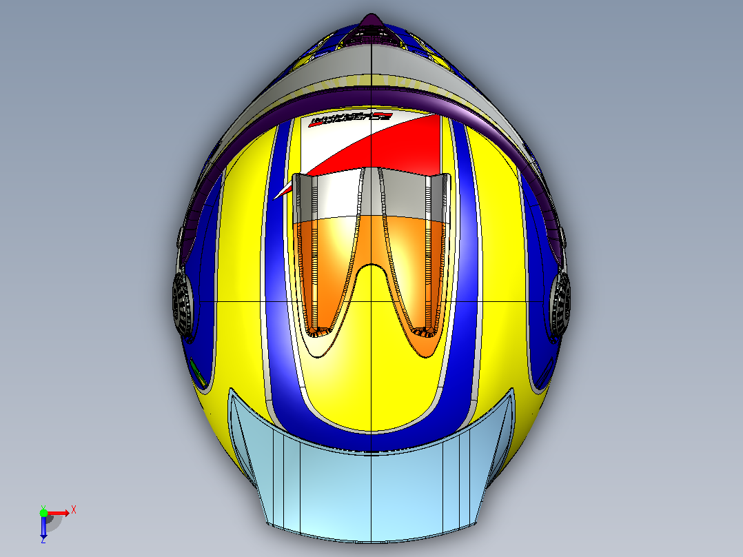 头盔CATIA V5 r21模型俯视图