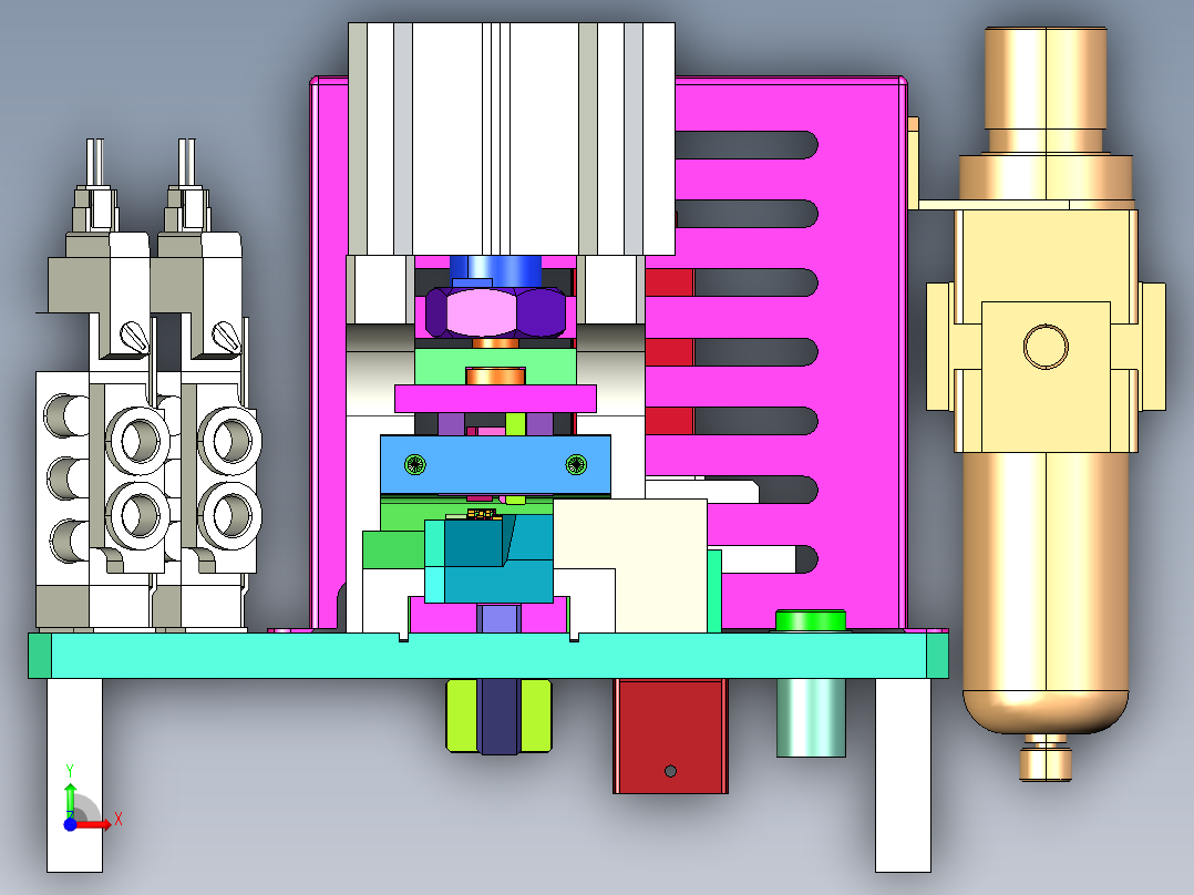 Mini USB 11PIN连接器料带切断治具step前视图