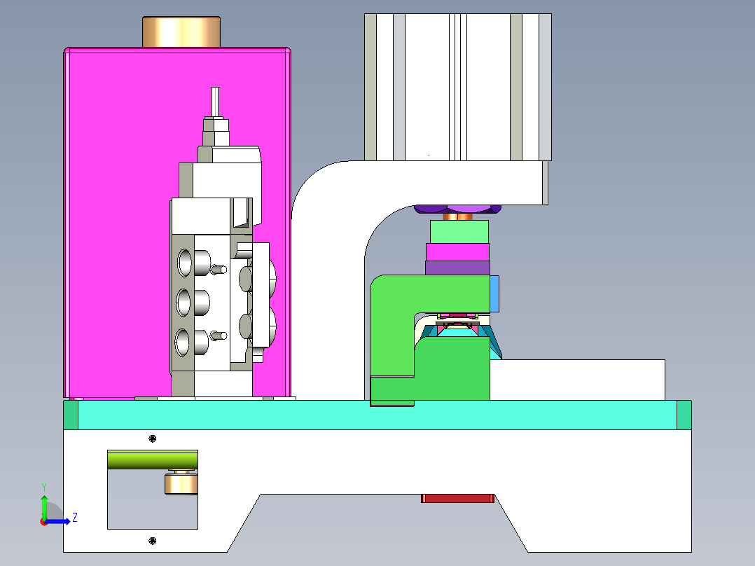 Mini USB 11PIN连接器料带切断治具step左视图