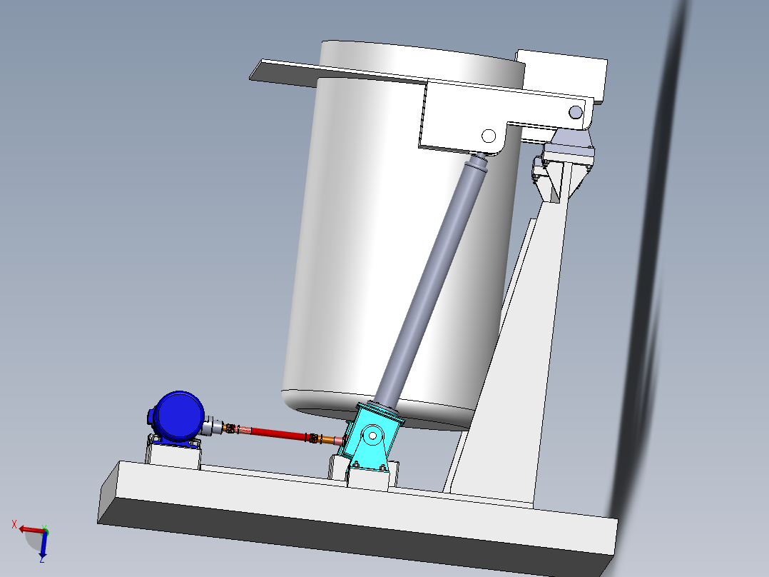 中频电炉倾倒机械系统设计(sw+cad+说明书)