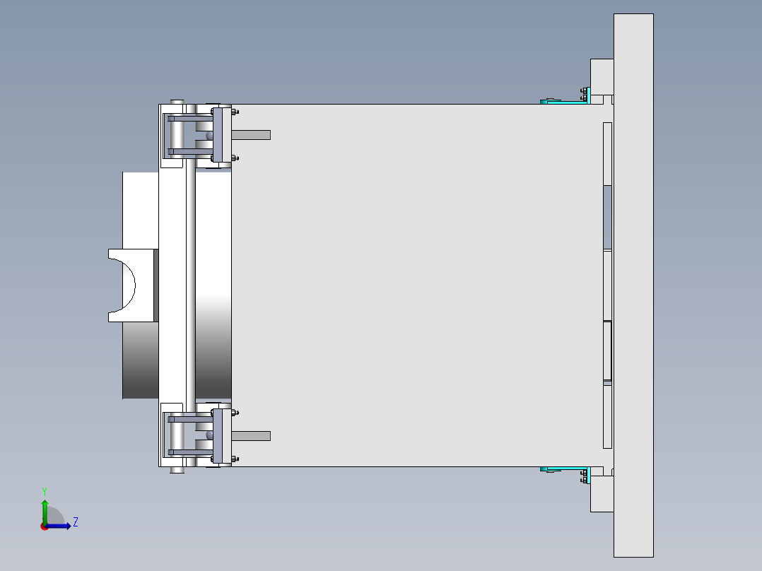 中频电炉倾倒机械系统设计(sw+cad+说明书)左视图