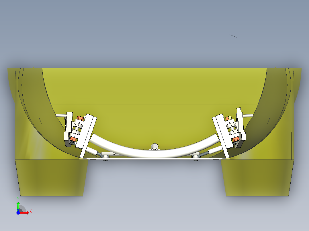 方向倾斜转向系统3D数模图纸 INVENTOR设计前视图