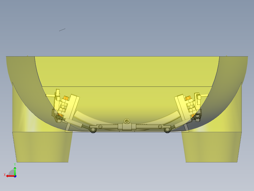 方向倾斜转向系统3D数模图纸 INVENTOR设计后视图