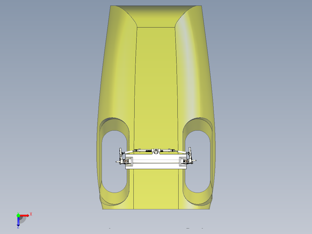 方向倾斜转向系统3D数模图纸 INVENTOR设计俯视图