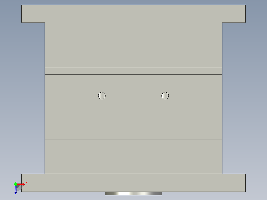 带金属嵌件的圆珠笔管注塑模俯视图