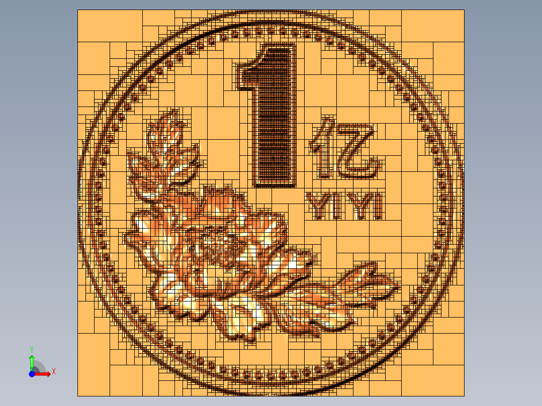 一元硬币前视图