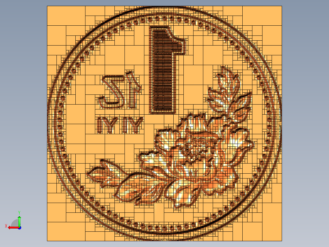 一元硬币后视图