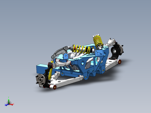 小型跑车的悬臂悬架3D数模图纸 Solidworks设计