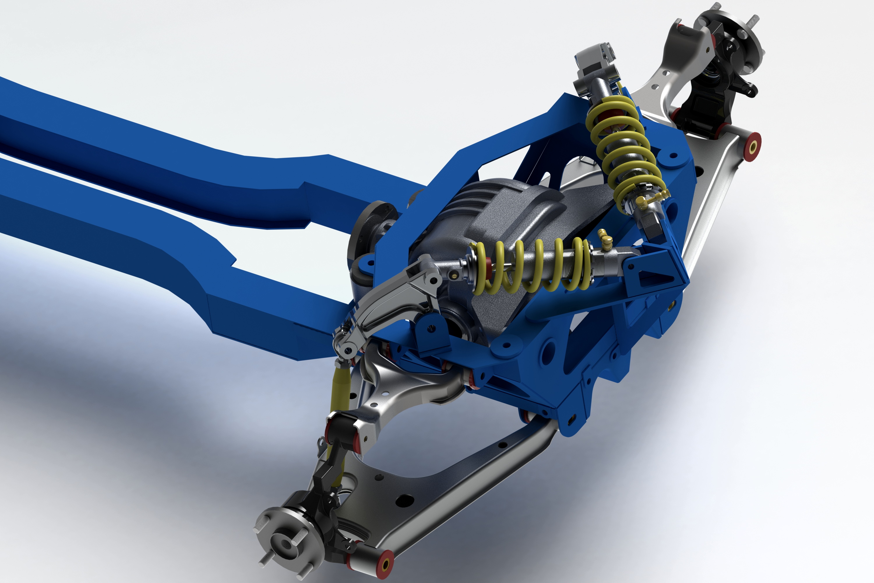 小型跑车的悬臂悬架3D数模图纸 Solidworks设计