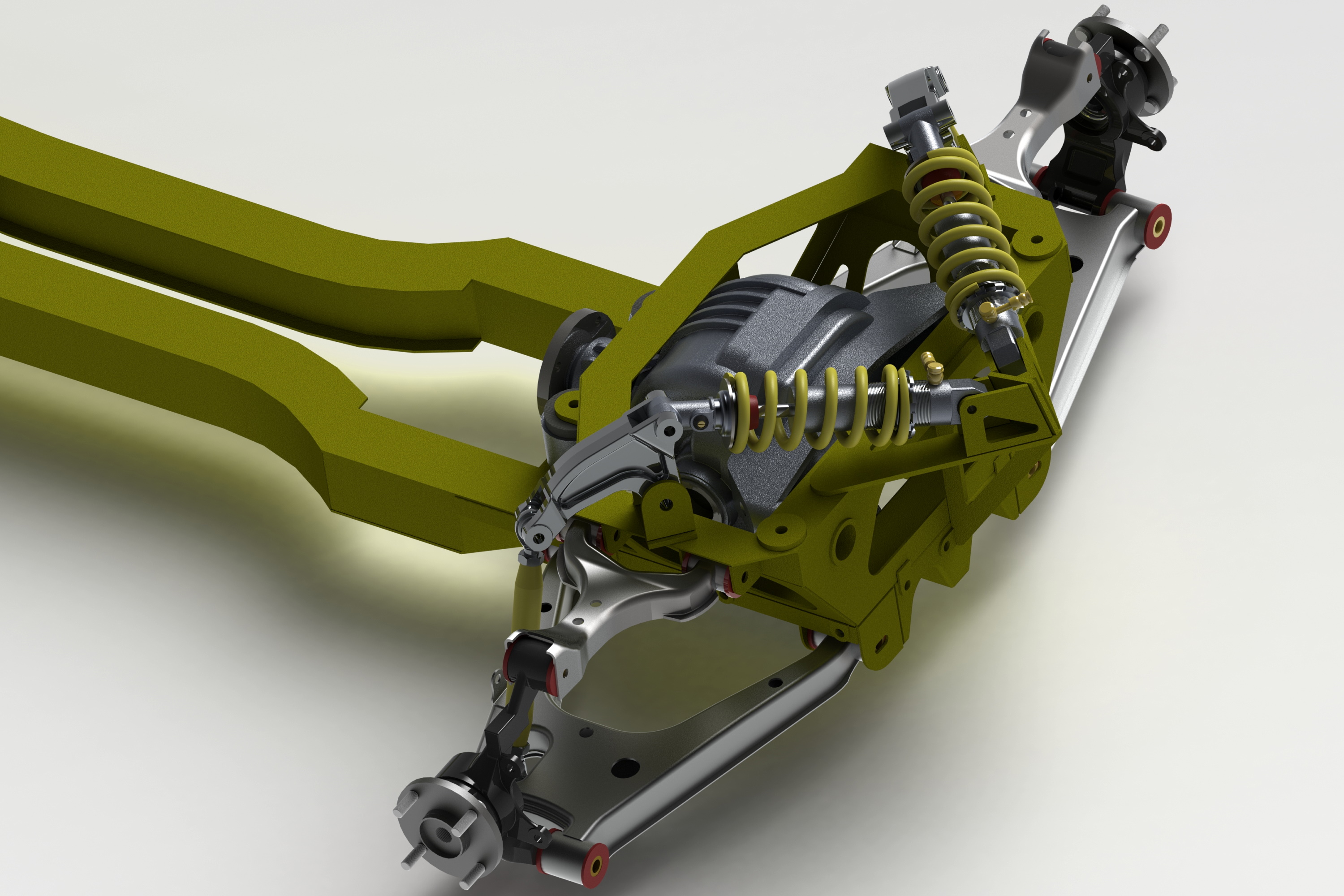 小型跑车的悬臂悬架3D数模图纸 Solidworks设计
