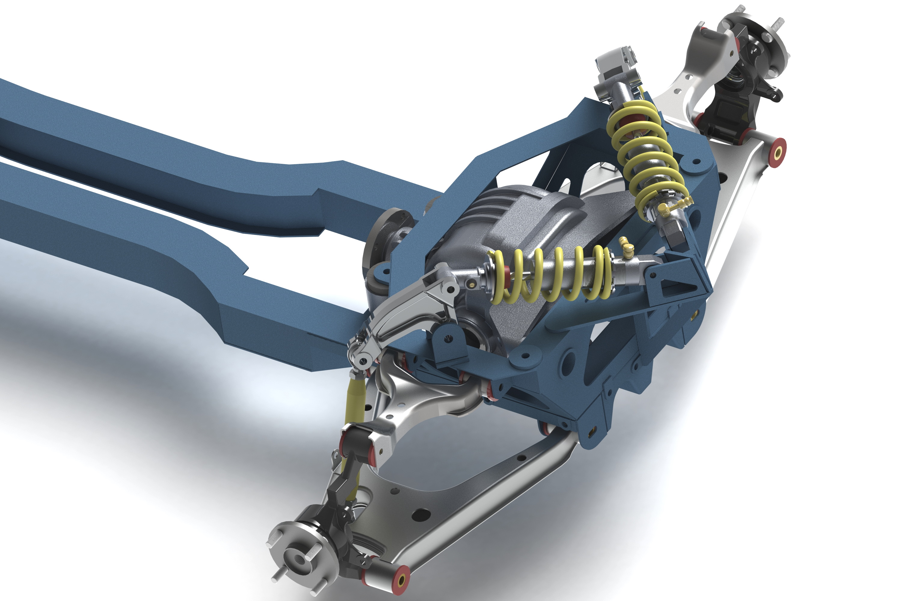 小型跑车的悬臂悬架3D数模图纸 Solidworks设计