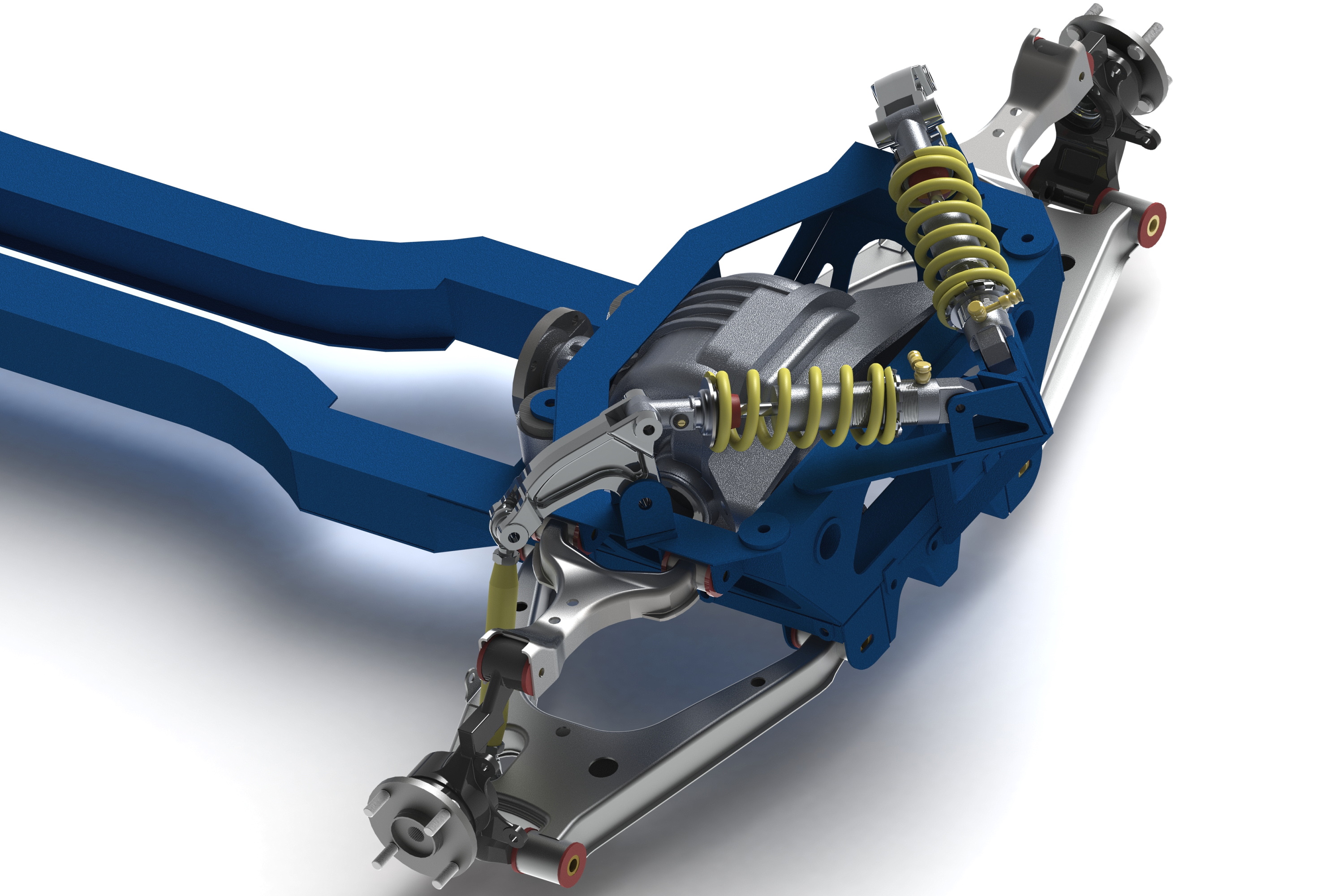 小型跑车的悬臂悬架3D数模图纸 Solidworks设计