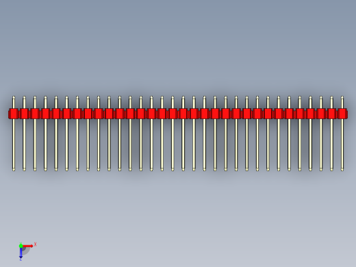 彩色公头100mil（2.54mm）系列-DS1021_red_1x32p_100mil_Type5_rev1.0俯视缩略图