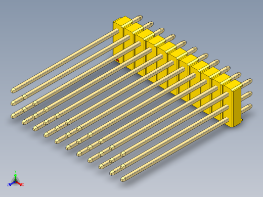 彩色公头100mil（2.54mm）系列-DS1021_yellow_3x11p_100mil_Type43_rev1.0
