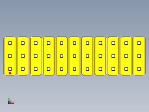 彩色公头100mil（2.54mm）系列-DS1021_yellow_3x11p_100mil_Type43_rev1.0前视缩略图
