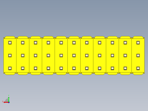 彩色公头100mil（2.54mm）系列-DS1021_yellow_3x11p_100mil_Type43_rev1.0后视缩略图