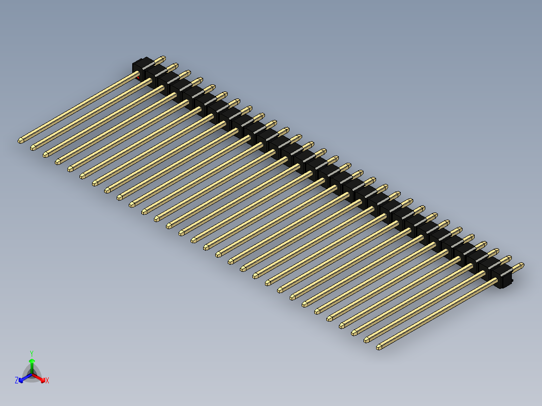 彩色公头100mil（2.54mm）系列-DS1021_black_1x30p_100mil_Type43_rev1.0主视图