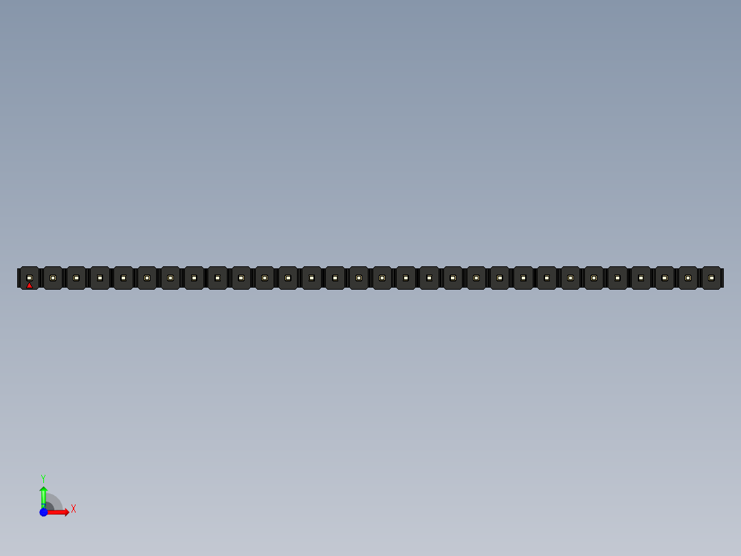 彩色公头100mil（2.54mm）系列-DS1021_black_1x30p_100mil_Type43_rev1.0前视图