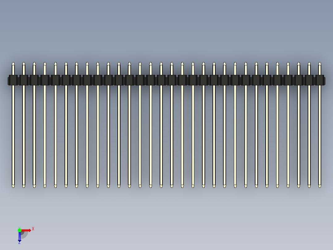 彩色公头100mil（2.54mm）系列-DS1021_black_1x30p_100mil_Type43_rev1.0俯视图
