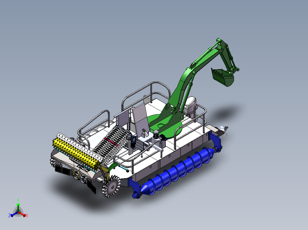 割草船正等轴测图