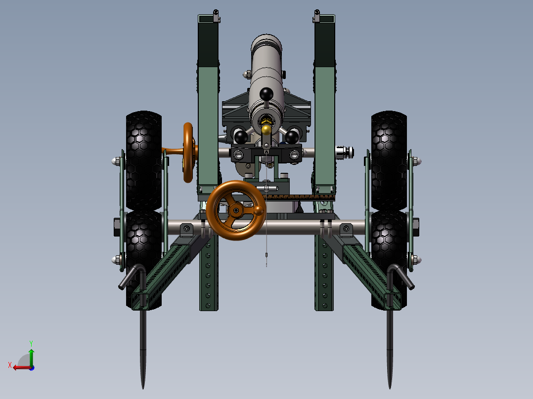 加农榴弹炮（加榴炮）后视图