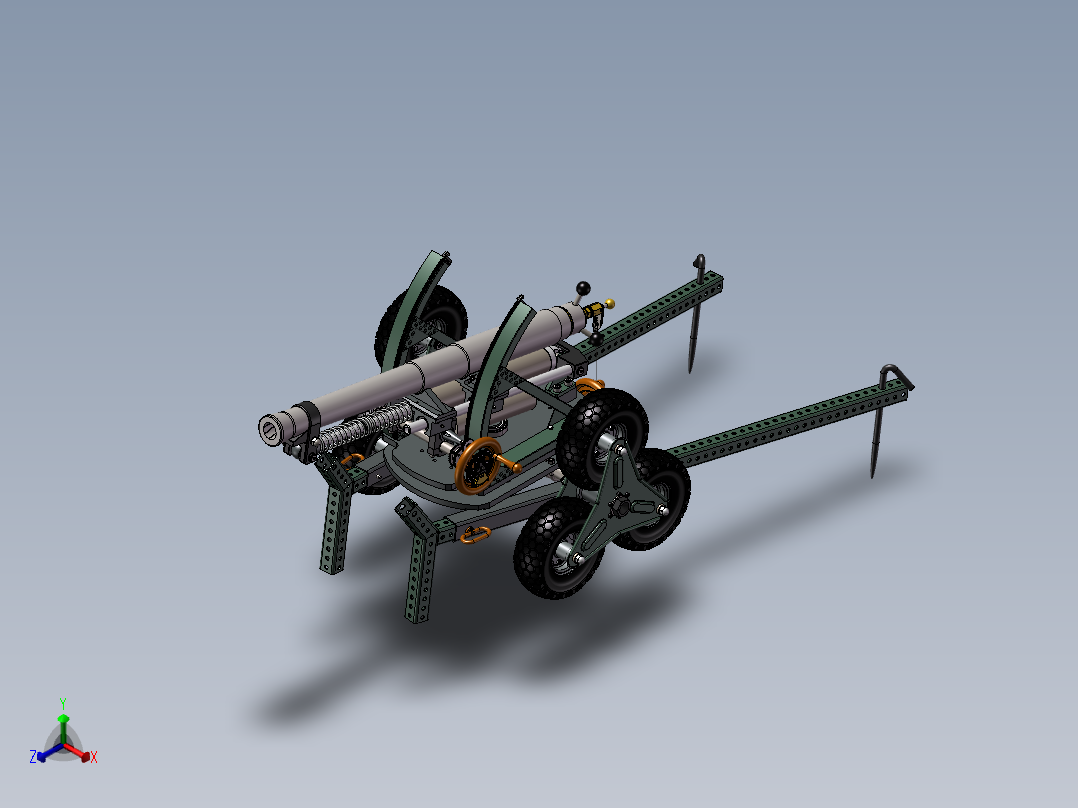 加农榴弹炮（加榴炮）正等轴测图