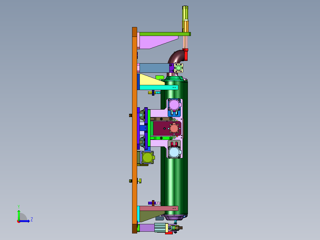 消音器的尺寸检测装置左视图