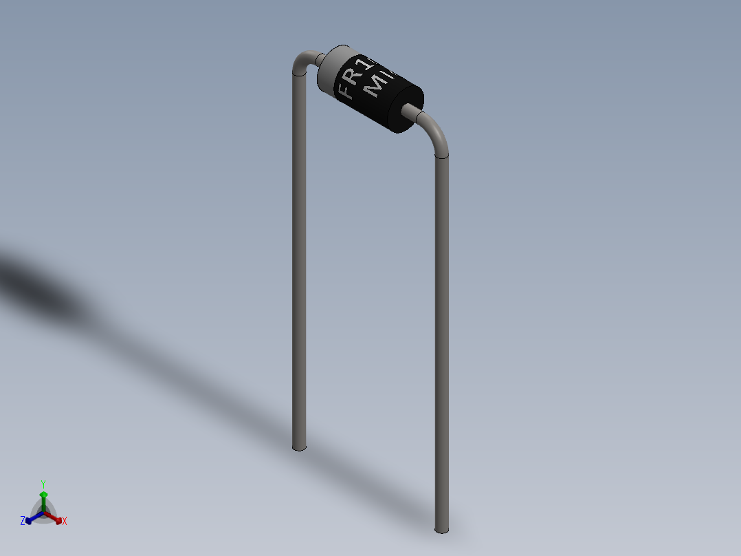 电容器 二极管 电阻器-Recovery Diode FR107正等轴测图