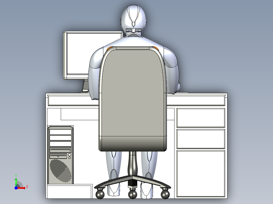 办公桌-7 IGS前视图