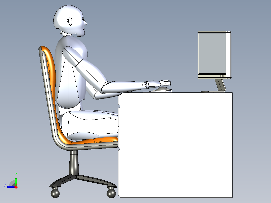 办公桌-7 IGS右视图