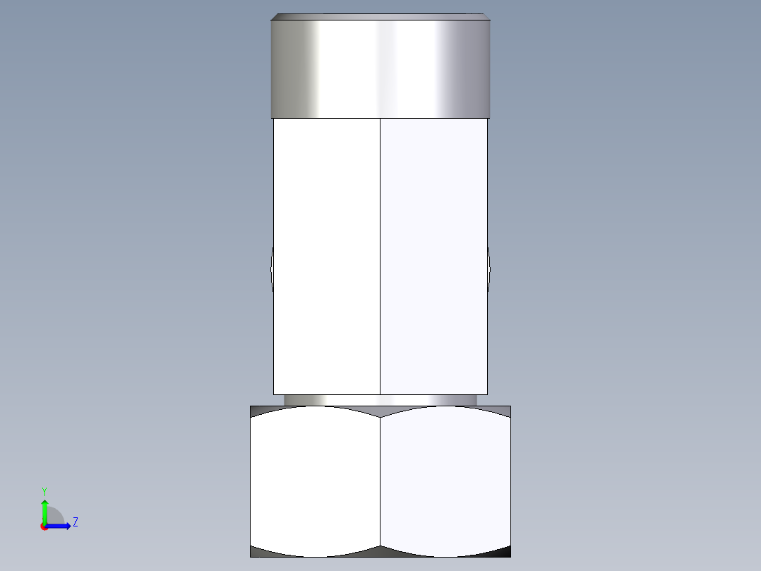 卡套式工业通用硬管接头EO_Swivel_nut_run_tee_EL30SOMDCF左视图