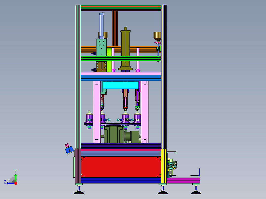 电动润滑泵分配阀组装设备右视图