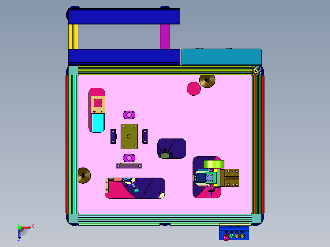 电动润滑泵分配阀组装设备俯视图