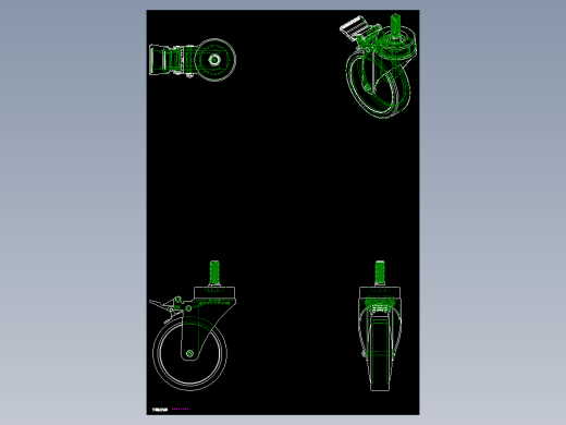 橡膠輪、導電輪(1500N)5537-2D多系列多零件图纸模型