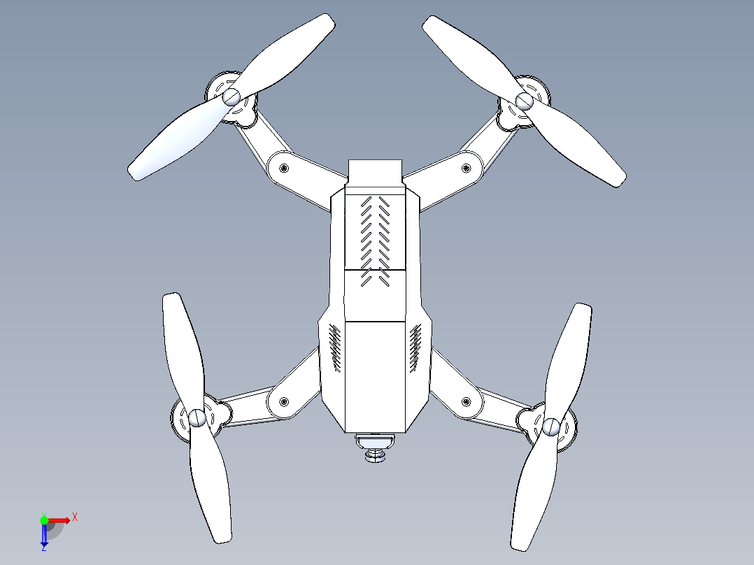四轴四旋翼无人机造型俯视图