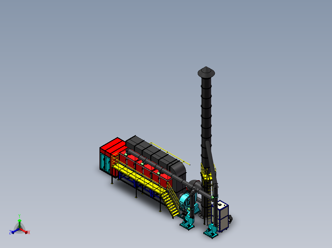 2w催化燃烧正等轴测图
