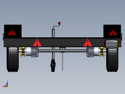 两轮拖车架3D数模图纸 Solidworks设计后视缩略图
