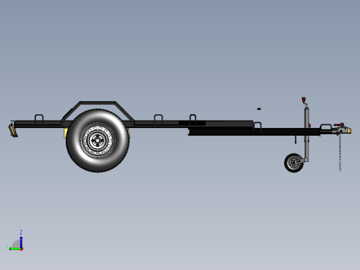 两轮拖车架3D数模图纸 Solidworks设计左视缩略图