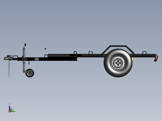 两轮拖车架3D数模图纸 Solidworks设计右视缩略图